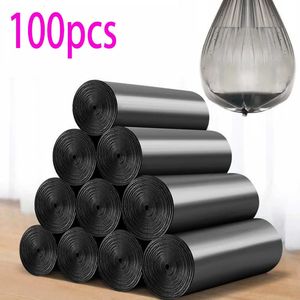 300pcs Household Black Rubbish Bag For Bathroom Garbage Kitchen Points Off Trash Can Bin Disposable Plastic Bags 240125