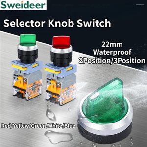 Smart hemkontrollväljare Knob Rotary Switch med LED -spärrmoment 2NO 1NO1NC 2 3 Position 10A LA38 POWER ON/OFF 12V 24V 220V