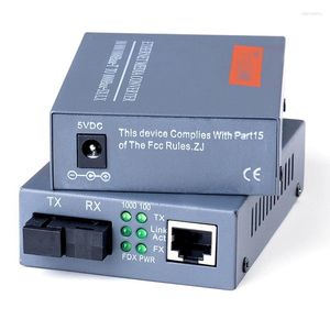 Equipamento de fibra óptica 1 par HTB-GS-03 a/b gigabit conversor de mídia óptica 1000mbps único modo porta sc 20km fonte de alimentação externa