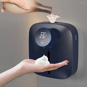 Liquid Soap Dispenser Wall Mounted Electric Foaming LED Temperature Display Non-Contact Infrared Sensor