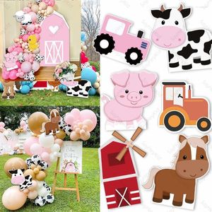 Party Decoration 12/18/36inch Farm Theme KT Board Tractor Animals Cow Birthday Baby Shower Girls Decor Backdrop