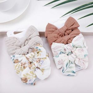 Hårtillbehör 4st Delikat Bowknot Clips Set Wholesale Cotton Ribbon Bows Barrette For Girls Bang Boutique