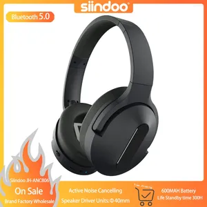 Siindoo ANC806 Trådlös över öron hörlurar aktiv bruskontroll Bluetooth -headset Hifi Super Bass med MIC 600mAh Battery 40mm