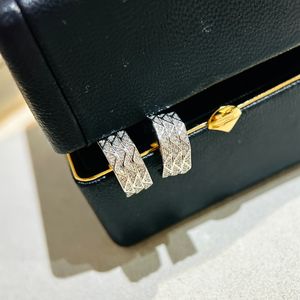 GRAFE Designer-Ohrringe für Damen, vergoldet, 18 Karat T0P, Diamant-Inlay mit Rautenmuster, lichtbeständiger und antiallergischer Marken-Designer-Kristall mit Box 003