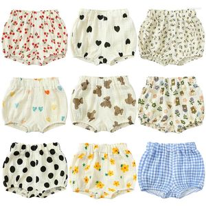 Shorts Summer 0-6Y Kawaii Bear For Born Baby Bloomers PP Pants Cotton Linen Triangle Cartton Girls Toddler Trouser