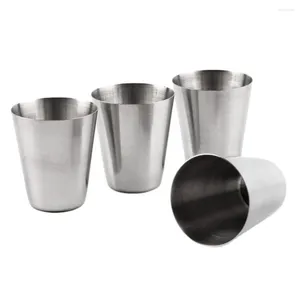 Ferramentas de bar 4pcs 30ml ao ar livre prático copos de aço inoxidável conjunto mini copos para vinho portátil drinkware caneca