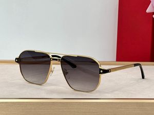 Designers solglasögon för män och kvinnor mode 0424 ovala ramlösa skurna kantlinser metallstilar anti-ultraviolet popularitet färgade linser glasögon slumplåda