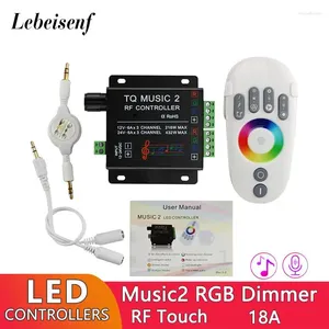 Controllers 12V 24V 18A LED Music Controller Voice Controlled RGB Dimmer With RF Touch Remote Control For 5050 2835 Colorful Light Strip Bar