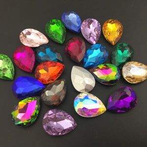 Cloisonne 4x6mm ~ 30x40mm renkler gözyaşı cam kristal süslü taş sivri armut rhinestone damlacık boncukları mücevher yapımı için