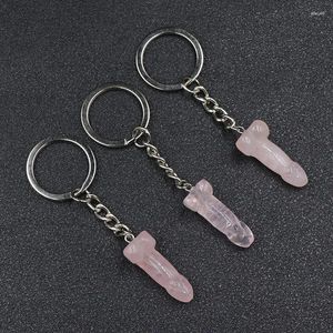 Keychains 1 PCs Natural Stone Crystal 1-Inch Penis Keychain Special Charms Fashion Jewerly Accessory DIY Adult Spceical