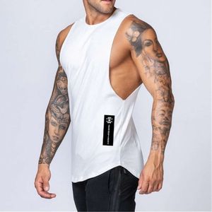 Workout Gym Mens Tank Top Vest Muscle Sleeveless Sportswear Shirt Stringer Fashion Clothing Bodybuilding Cotton Fitness Singlets tide new