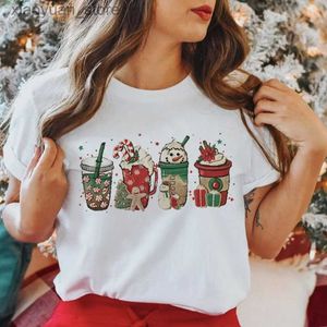 Women's T-Shirt Women Graphic Funny Short Sleeve Happy Time Winter Merry Christmas Clothing Wear Printed Tops Lady Tees T Shirt T-Shirt Women 240130
