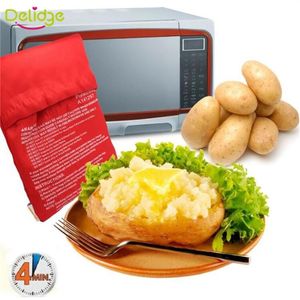 Saco de batata vermelha assada para micro-ondas, inteiro, 2 peças, para cozinhar rápido, 8 batatas de uma vez em apenas 4 minutos, batata lavada257t