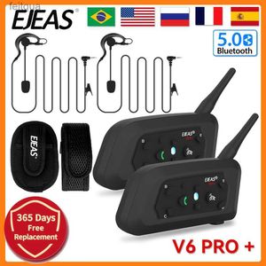 Walkie Talkie EJEAS V6C PRO 2 Auricolare Intercom Auricolare Bluetooth Cuffia Conferenza Comunicazione Interfono Full Duplex Bt IP65 Impermeabile YQ240130