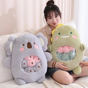 Saco de pudim de pelúcia saco de doces mini bolas coelho koala rosa urso dinossauro bonecas animais travesseiro de pelúcia presente de aniversário para crianças 240122