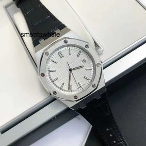 Relógios mecânicos automáticos couro aço masculino safira caso de luxo automático pulseira mecânica vidro inoxidável 41mm tamanho branco e