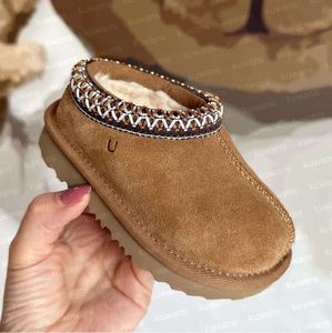 Boots Kids Toddler Tasman Slippers Tazz Baby Shoes Chestnut Fur Slides Sheepesk Sheerling الكلاسيكية الفائقة الحذاء الشتوية البغال الشتاء على الصوف الصغير 1005ui