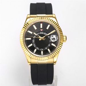 Relógio masculino 42mm relógios de pulso mecânicos automáticos negócios relógio de pulso à prova d'água borracha montre de luxo relógios para homens2887