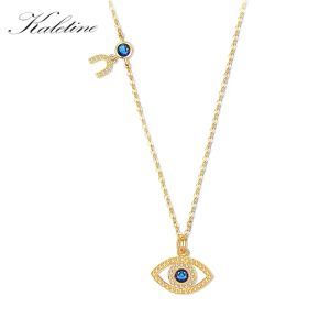 Halsband Kaletine Evil Eye Halsband Pendant 925 Sterling Silver Necklace Women Luxury Brand Blue Stone CZ Turkish Jewelry Gold Chain