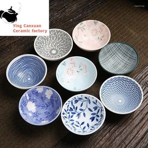 Set di accessori per il tè 4 pz/lotto tazza di tè in ceramica cinese fatta a mano grande ciotola Celadon accessori per tazze da tè tazze singole portatili regali articoli e attrezzature per bevande