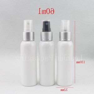卸売り60ml白い陽極酸化スプレー香水ボトル、メイクアップセットスプレーボトル、香水のための陽極酸化ノズル空のコンテナpmkak