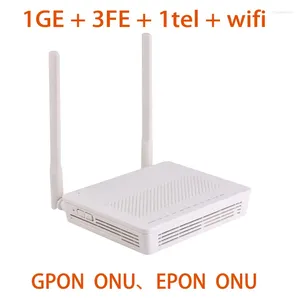 Equipamento de fibra óptica Gpon ONU EPON ONT EG8141A5 FTTH Modem Router 4pcs Adaptador de metal desencapado original 1GE 3FE 1tel Wifi com software inglês