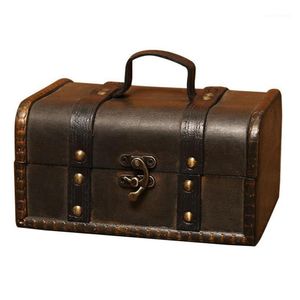 Jewelry Pouches Bags Retro Treasure Chest Vintage Wooden Storage Box Antique Style Organizer For Wardrobe Trinket Buckle12869