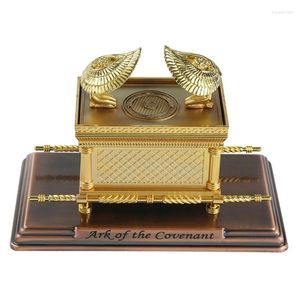 Decorative Figurines The Ark Of Covenant Replica Statue Gold Plated With Contents Aaron Rod