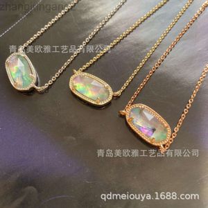 Designer Kendrascott Jewelry Neue Elisa Minimalistische lilafarbene Regenbogen-Abalone-Muschel-Halskette mit modischer Schlüsselbeinkette
