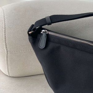 The Row Japanese and Korean Half Round Nylon Casual Womens Bag Small Group Underarm Half Moon Bag Crossbody Fashion Banana Bag Male and Female