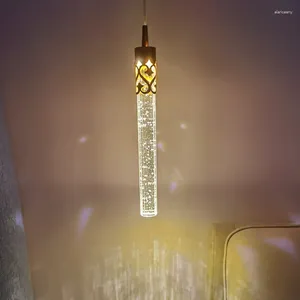 Pendant Lamps Modern Single Crystal Glass Led Lamp Gold/Black Hanginglamp Bedroom Bedside Small Chandelier Interior Decoration