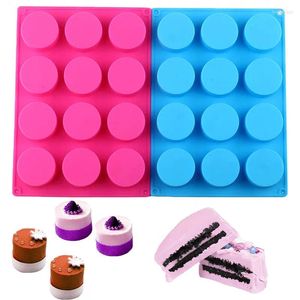 Baking Moulds 12-Cavity Round Silicone Mold Pan For Pastry Molds Bakeware Diy Cupcake Cookies Soap Form