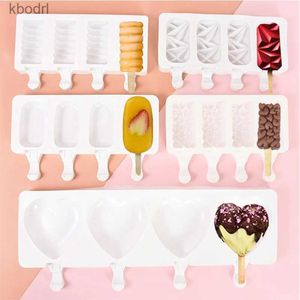 Glassverktyg 4hål DIY Silikon Mögel Summer Popsicle Stick Mold For Pool Wedding Birthday Party Juice Pop Maker Kitchen YQ240130