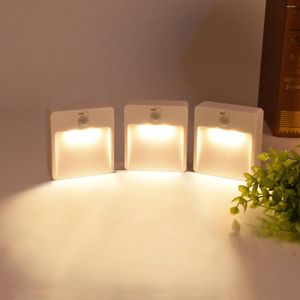 Night Lights Toilet Light With Clock Battery USB Lamp PIR Motion Sensor LED Wall For WC Bathroom Bedroom Closet Lamps