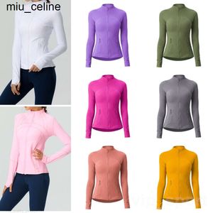 Ny Align Lu Definiera Yoga Womens Fitness Jacket Långärmad träning Coat High midje Jogging Jackor Full Zip Gym Sportwear Sportkläder Kvinnor Yoga kläder