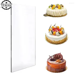 Moldes de cozimento Acrílico Raspador de Bolo Pente Transparente Creme de Manteiga Fondant Suave Banco Ferramenta de Confeiteiro Decoração Retangular