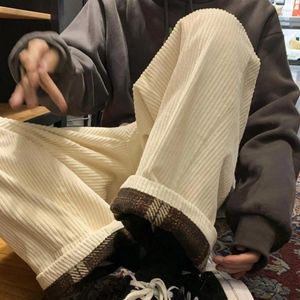 Pantaloni da uomo Pantaloni da uomo Cargo in peluche spesso con coulisse in vita Gamba larga Materiale morbido e caldo per gli spostamenti