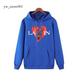 2023 Lanvins Designer Sweater Sweater Luxury Mens و Lanvins Lanvins Hoodie Sweatshirt Printed Pullover Loose Cutton Lanvins Shirt 3014