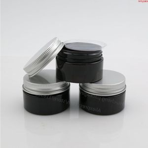50 x 30 g leeres dunkles Bernstein-Hautpflege-Cremeglas für Haustiere mit Aluminiumdeckel, Einsatz von 1 Unze Kosmetikbehälter, hohe Qualität, Xjgsc