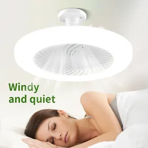 Ventiladores de teto com controle remoto e luz LED Ventilador de lâmpada E27 Base conversora inteligente silenciosa para quarto sala de estar