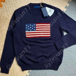 RL Bear Sweater Men's Sweaters Ralphs Laurene Sweater Flag Of The United States Men's Polos Shirt Long Sleeve Bear Weave Solid Moschino Pullover US Size 6322