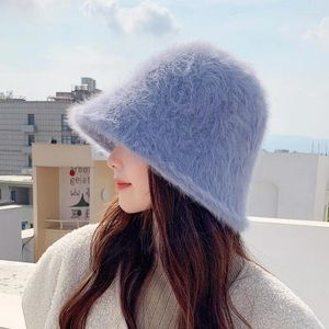 Berretti da donna autunno e inverno cappello da secchiello per capelli caldi giapponesi da viaggio all'aperto moda tinta unita tondo bacino marea