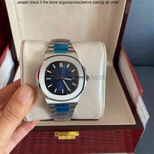 Patek-Phillippe Designer Watch Watch Mens Watch Automatic Movement 40 مم DIAL الأزرق الكلاسيكي 5711/1A الساعات الشفافة الظهر ساعة الظهر الأصلية PA 4HRT
