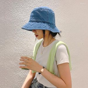 Beralar 1 adet gündelik balıkçı şapkası denim düz renkli güneş koruma unisex açık hafif nefes alabilen modaya uygun çok yönlü