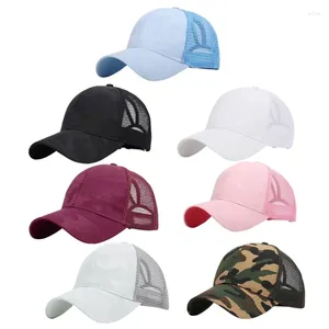 Ballkappen Womens Baseball Verstellbares hohe, unordentliches Brötchen Ponycap Vintage Mesh Back Tarnmuster für Sonnenvisor Hut