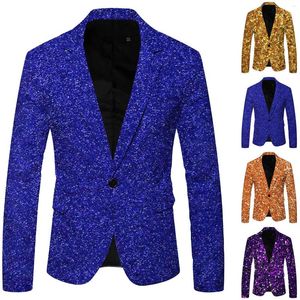 Herrenanzüge Herren Glänzender Plus Size Solid Blazer DJ Sänger Nachtclub Kostüm Stilvolle Anzugjacke Bühne Voller Pailletten