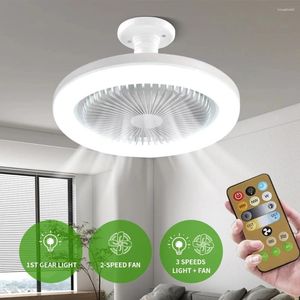 Ceiling Fans And Light LED Lamp Fan E27 Converter Base Smart Silent For Bedroom Living Room