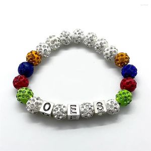 Strand Fashion Order Of The Eastern Star Society Logo OES Alfabeto Charm Tag Handmade Bead Bracelet305K