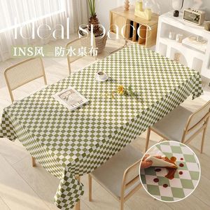 Table Cloth Net Red Tablecloth Waterproof And Oil-proof Disposable Coffee Rectangular Light Luxury Rhombus