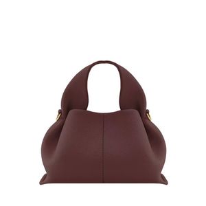 Tonca Textured Duo Shoulder Bag Camel Numero Un Nano Ma Le Cyme Tote Women Cross Body Bags Lady Handbag Leather Bag Luxury Half Moon Underarm Shoulder Bags 001